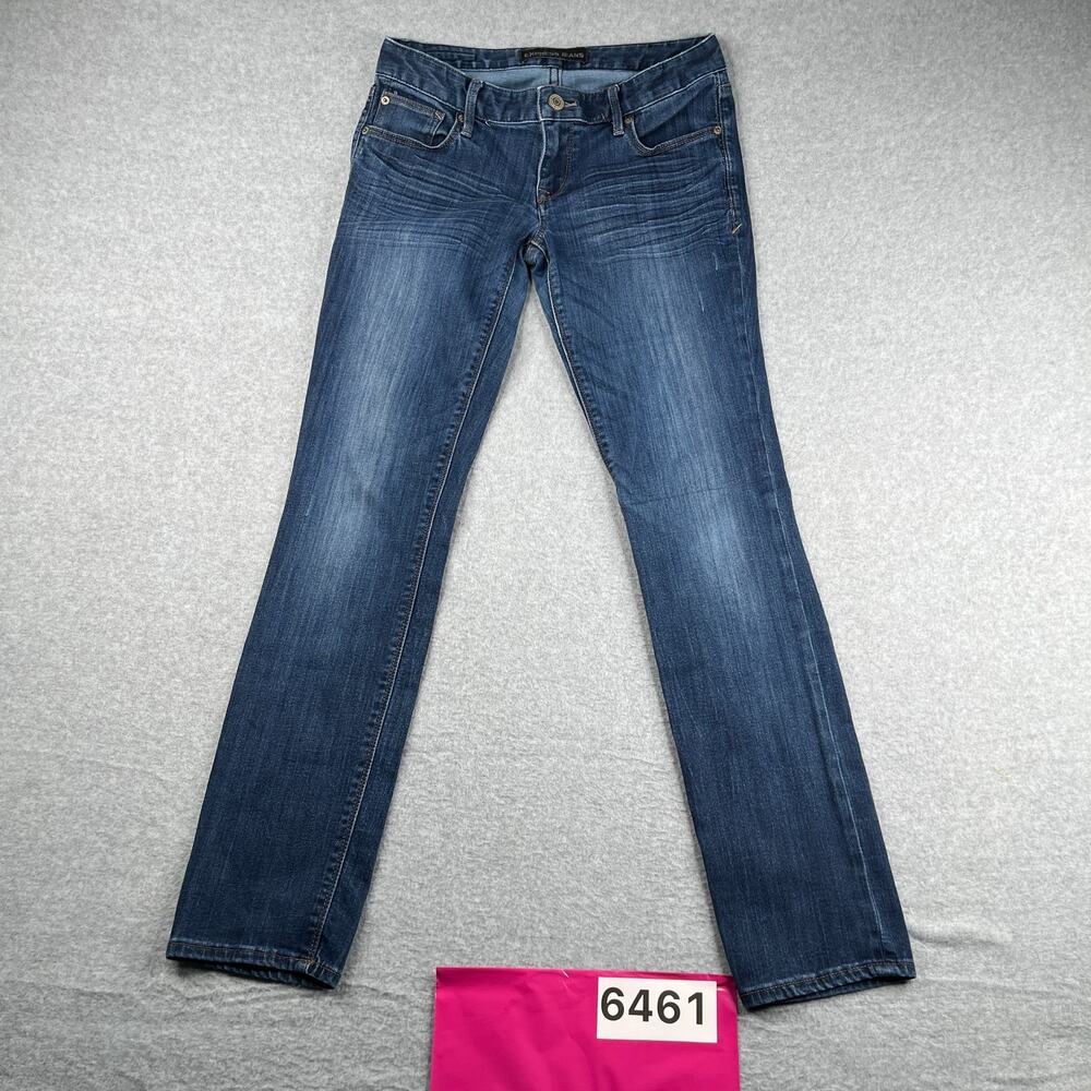 Express Skinny Stella Low Rise Jeans Womens Size 8 R Blue Distressed